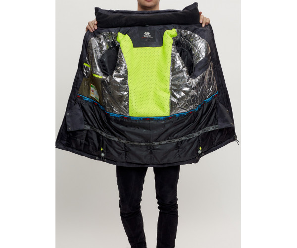 Зимняя куртка с мехом мужская черного цвета 404Ch