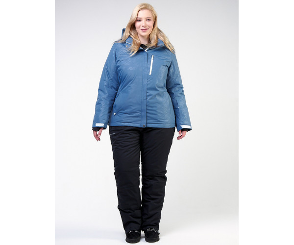 Женский зимний костюм горнолыжный большого размера голубого цвета 021982Gl