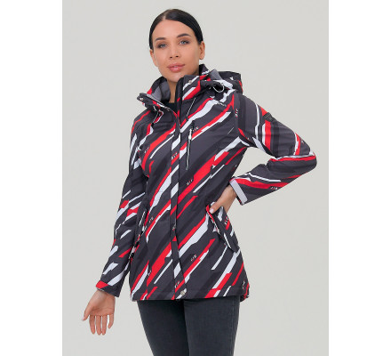 Женская осенняя весенняя парка softshell красного цвета 1923-1Kr