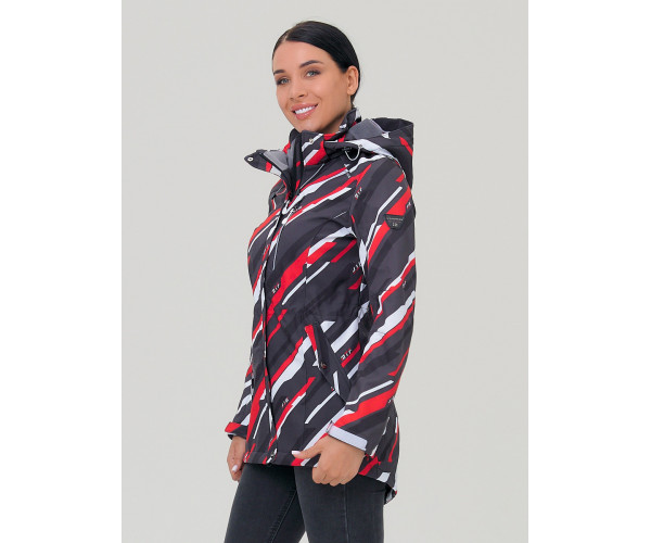 Женская осенняя весенняя парка softshell красного цвета 1923-1Kr