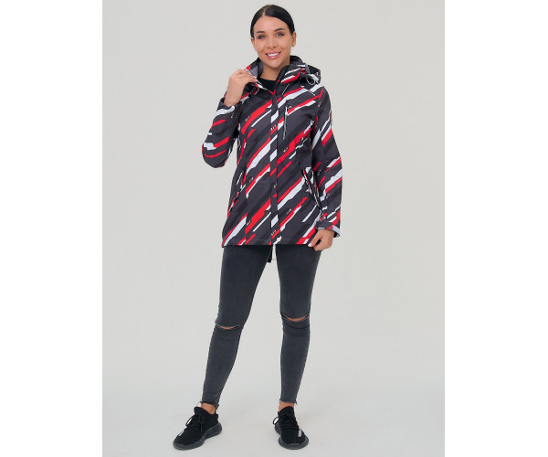 Женская осенняя весенняя парка softshell красного цвета 1923-1Kr