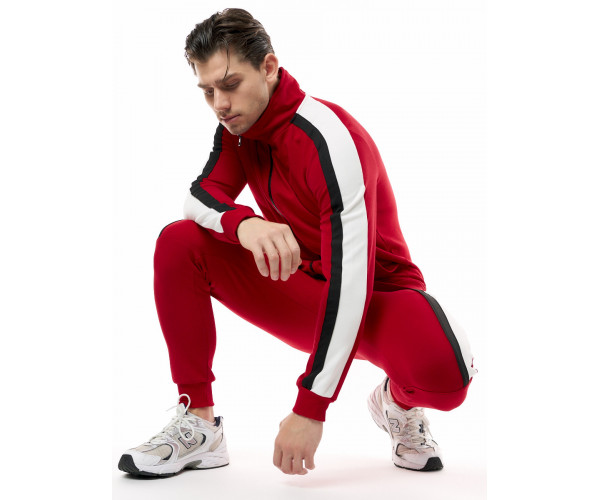 Спортивный костюм трикотажный красного цвета 9157Kr