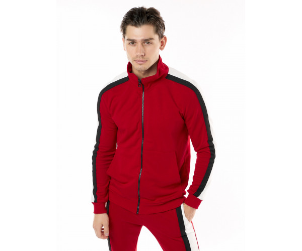 Спортивный костюм трикотажный красного цвета 9157Kr