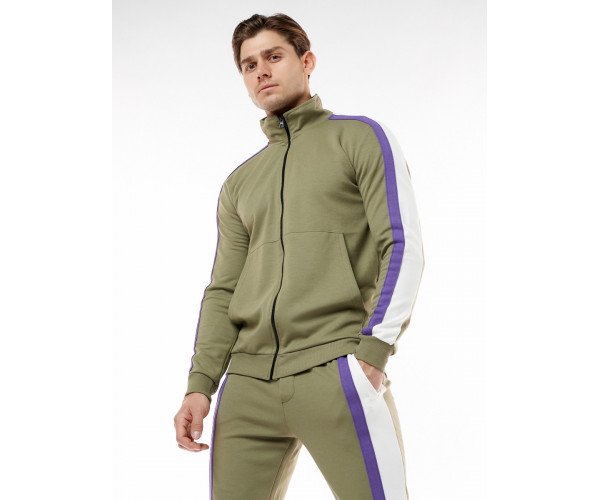Спортивный костюм трикотажный хаки цвета 9157Kh