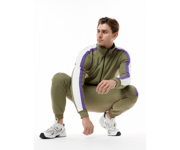 Спортивный костюм трикотажный хаки цвета 9157Kh