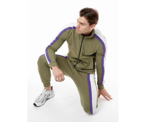 Спортивный костюм трикотажный хаки цвета 9157Kh