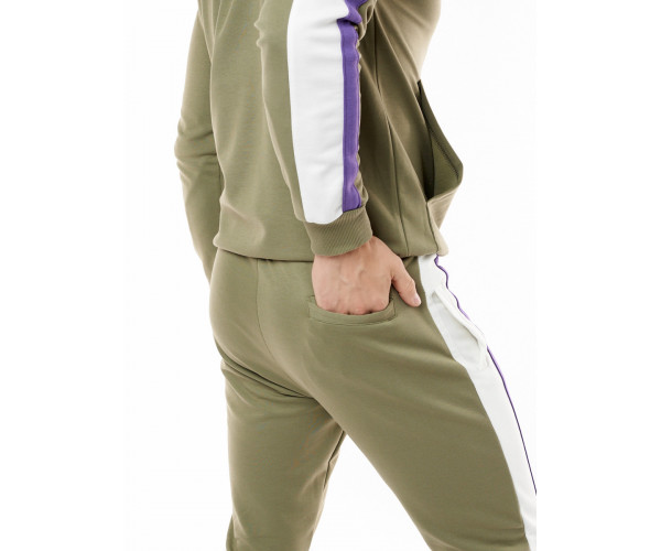 Спортивный костюм трикотажный хаки цвета 9157Kh