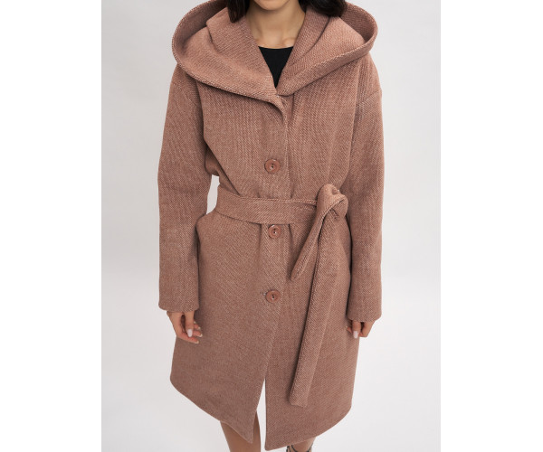 Пальто демисезонное коричневого цвета 42116K