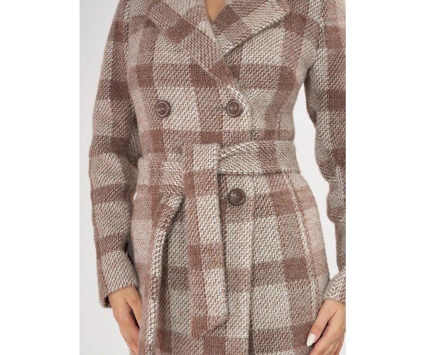 Полупальто демисезонное коричневого цвета 42040K