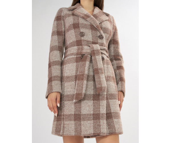 Полупальто демисезонное коричневого цвета 42040K