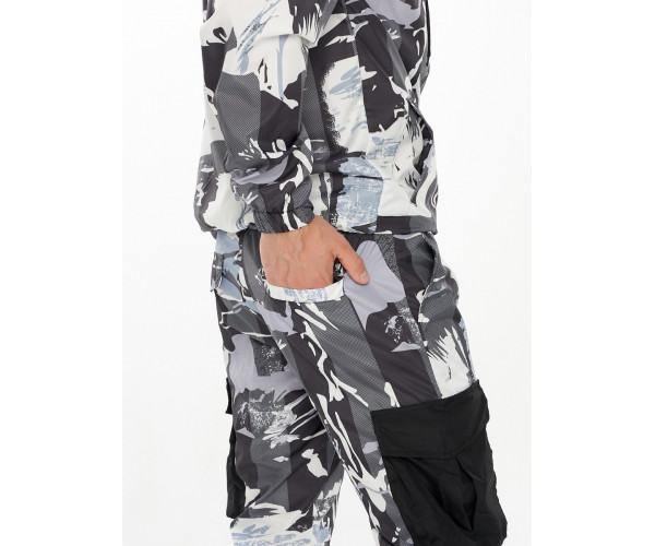 Спортивный костюм плащевка серого цвета 9146Sr