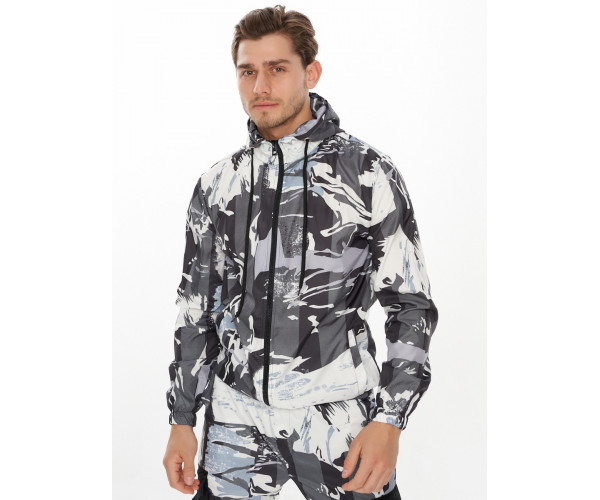 Спортивный костюм плащевка серого цвета 9146Sr