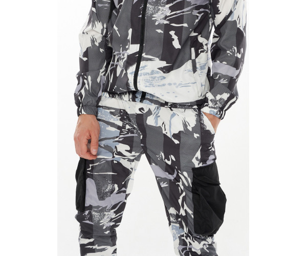 Спортивный костюм плащевка серого цвета 9146Sr