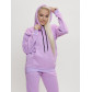 Трикотажный спортивный костюм женский с начесом фиолетового цвета 1084F