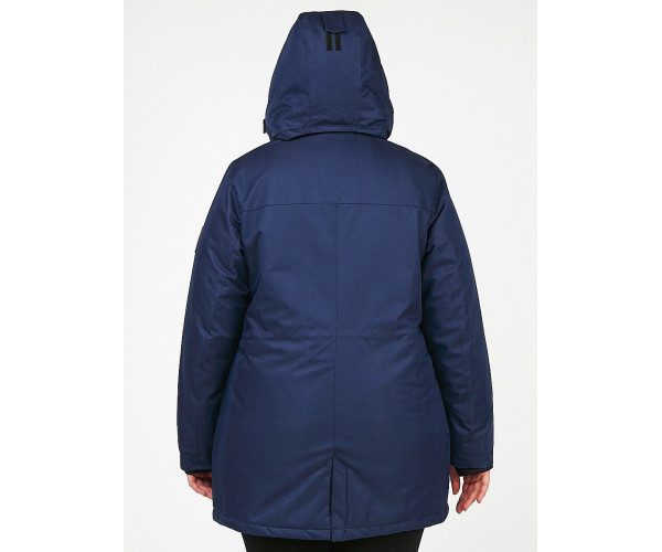 Женская зимняя парка большого размера темно-синего цвета 1964TS