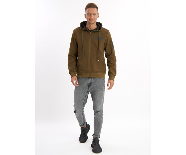 Толстовка мужская цвета хаки 3003Kh