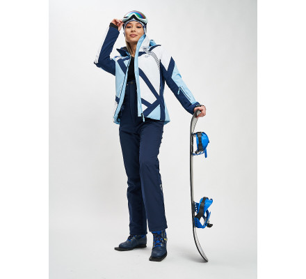 Горнолыжный костюм женский голубого цвета 077031Gl