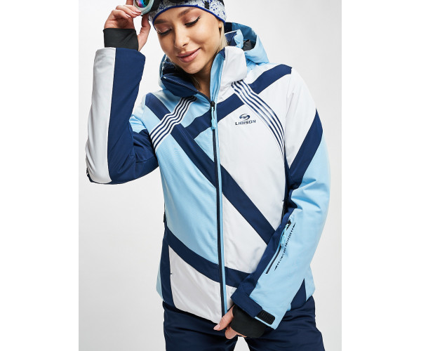 Горнолыжный костюм женский голубого цвета 077031Gl