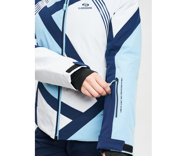 Горнолыжный костюм женский голубого цвета 077031Gl