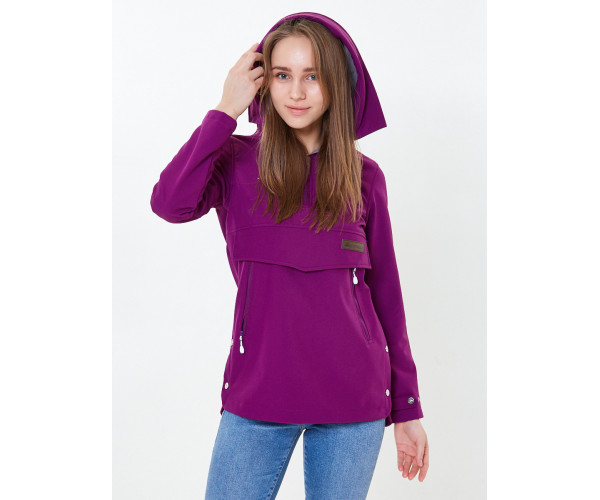 Женский осенний весенний анорак фиолетового цвета 1914F