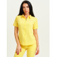 Спортивная футболка поло женская желтого цвета 33412J