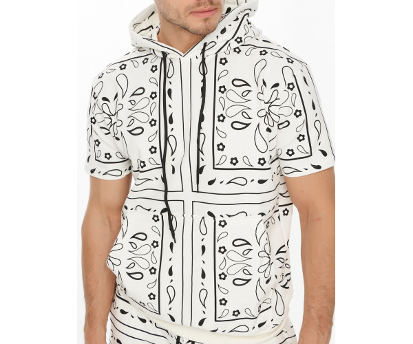 Костюм шорты и футболка оверсайз белого цвета 9168Bl