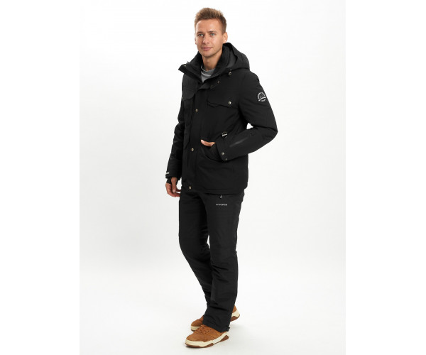 Горнолыжный костюм мужской  черного цвета 02088Ch