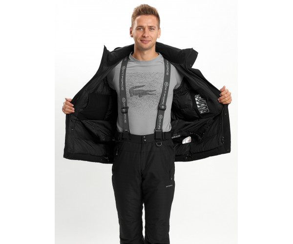 Горнолыжный костюм мужской  черного цвета 02088Ch