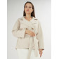 Полупальто демисезонное бежевого цвета 42037B