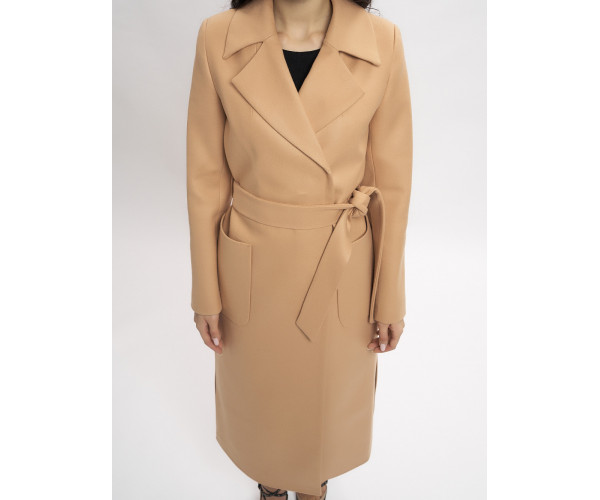 Пальто демисезонное горчичного цвета 4057G