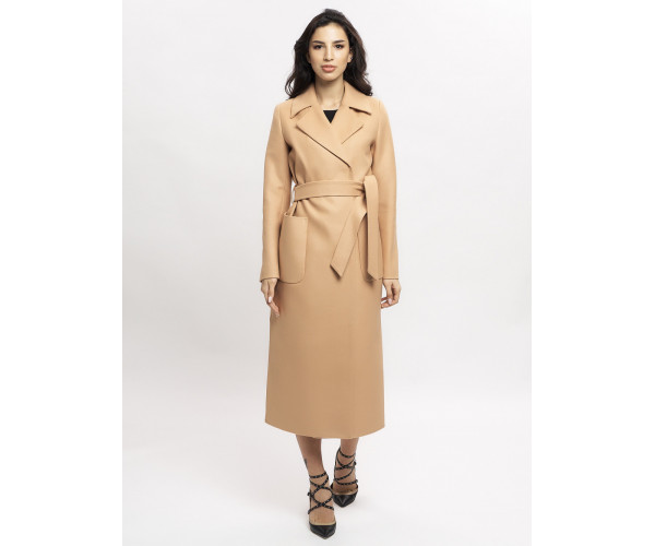 Пальто демисезонное горчичного цвета 4057G