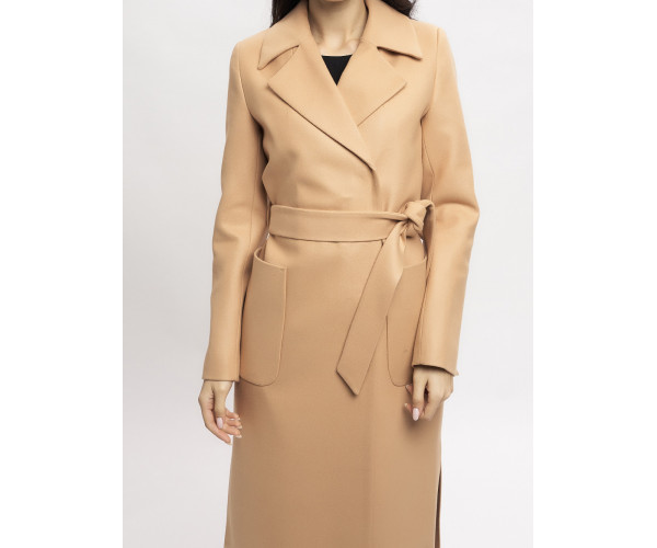 Пальто демисезонное горчичного цвета 4057G