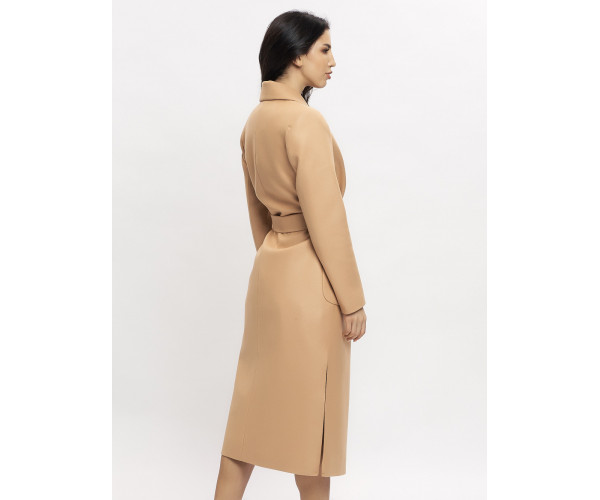 Пальто демисезонное горчичного цвета 4057G