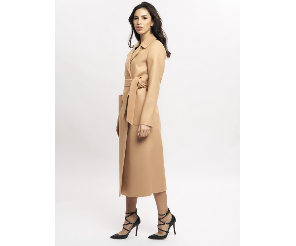 Пальто демисезонное горчичного цвета 4057G