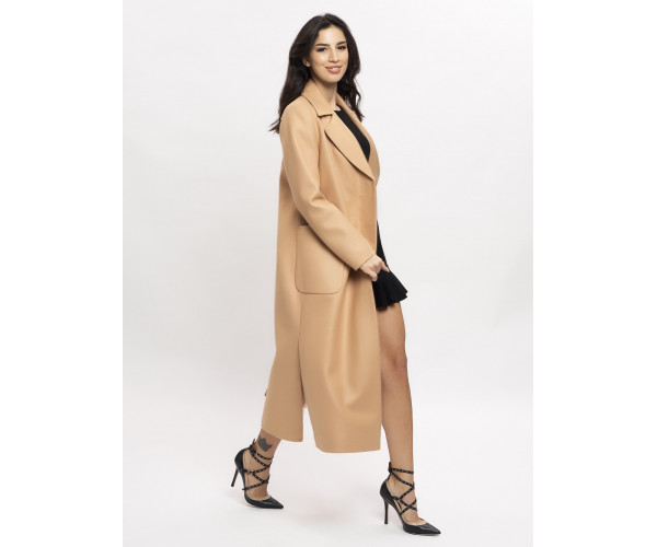 Пальто демисезонное горчичного цвета 4057G