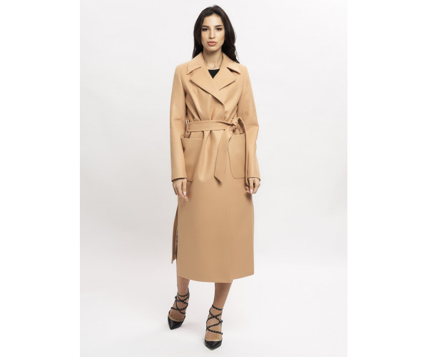 Пальто демисезонное горчичного цвета 4057G