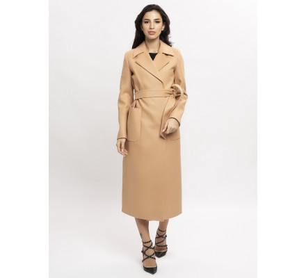 Пальто демисезонное горчичного цвета 4057G