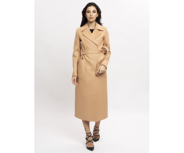 Пальто демисезонное горчичного цвета 4057G