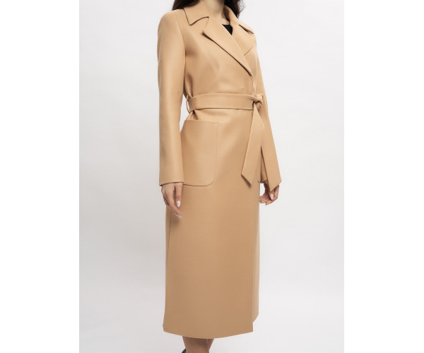 Пальто демисезонное горчичного цвета 4057G