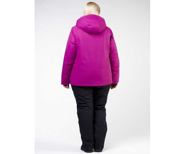 Женский зимний костюм горнолыжный большого размера фиолетового цвета 011982F