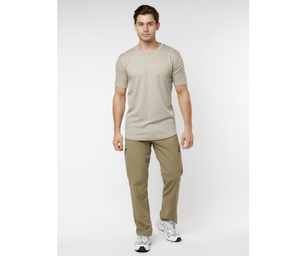 Мужская футболка в сетку бежевого цвета 221490B