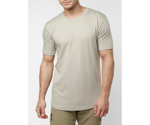 Мужская футболка в сетку бежевого цвета 221490B