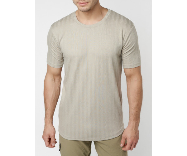 Мужская футболка в сетку бежевого цвета 221490B