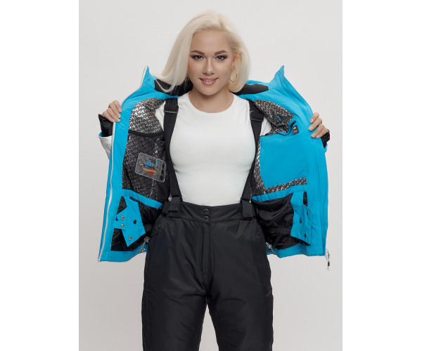 Горнолыжный костюм женский синего цвета 668S