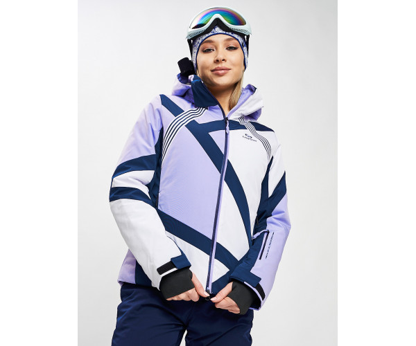 Горнолыжный костюм женский фиолетового цвета 077031F