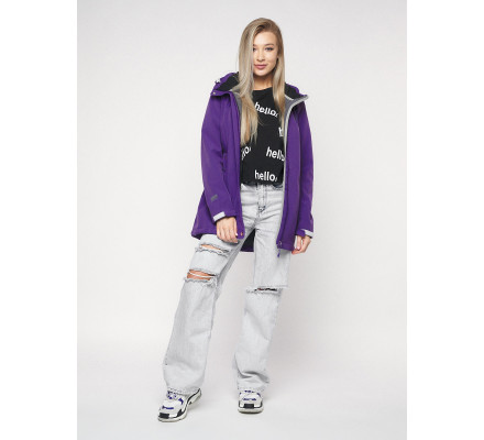 Ветровка женская  темно-фиолетового цвета 20371TF