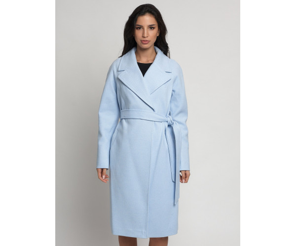 Пальто демисезонное голубого цвета 4263Gl