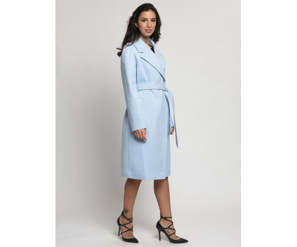 Пальто демисезонное голубого цвета 4263Gl