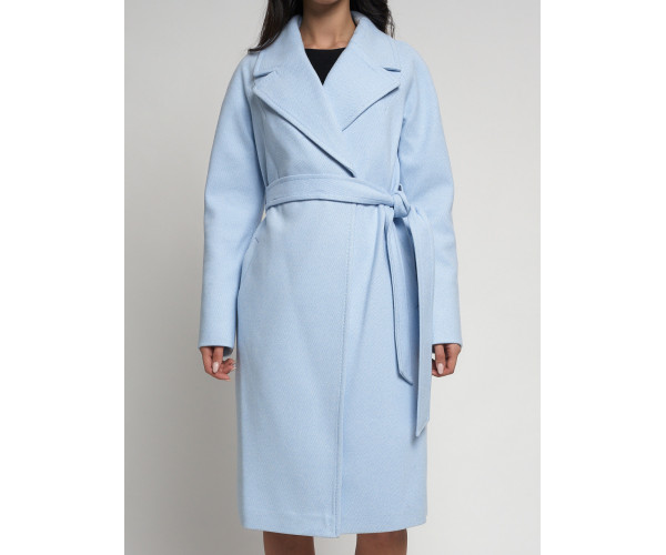 Пальто демисезонное голубого цвета 4263Gl