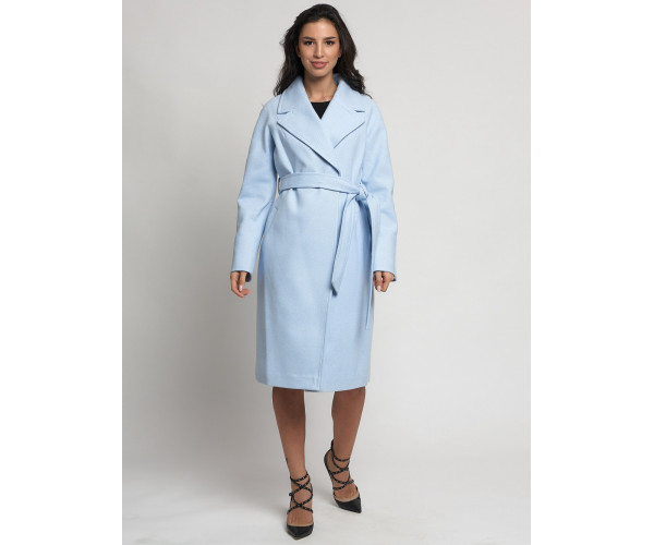 Пальто демисезонное голубого цвета 4263Gl